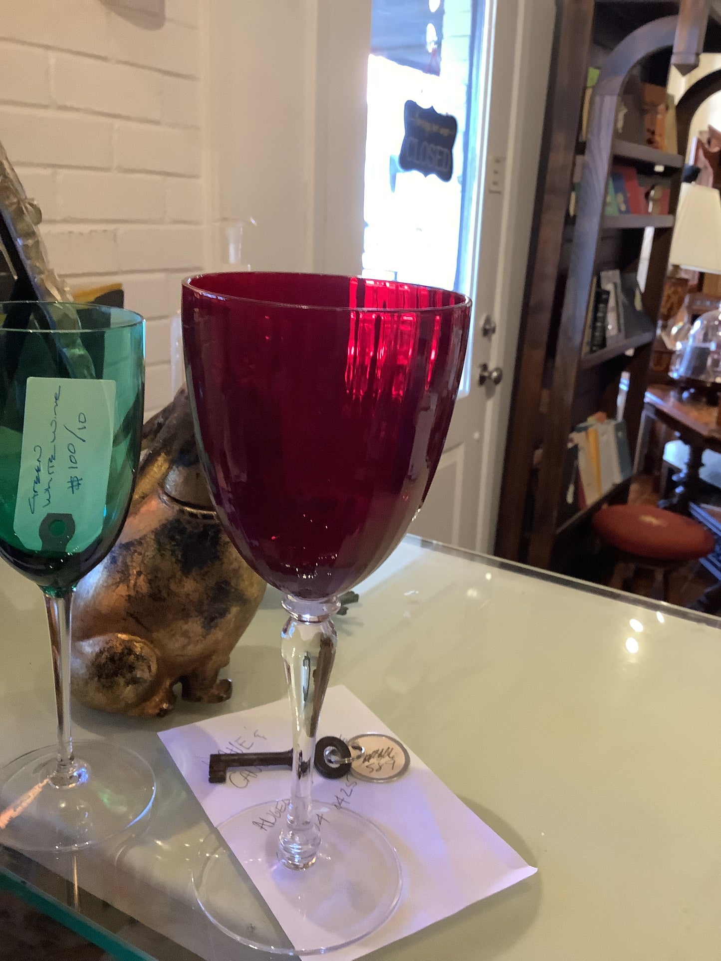 Aldrich ruby stemware/8