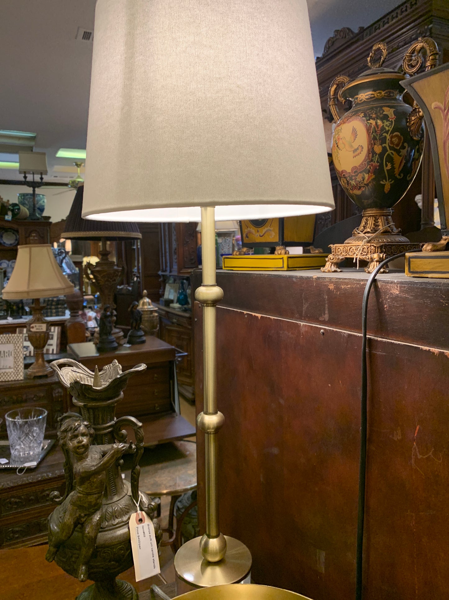 1008. Modern brushed gold buffet lamps