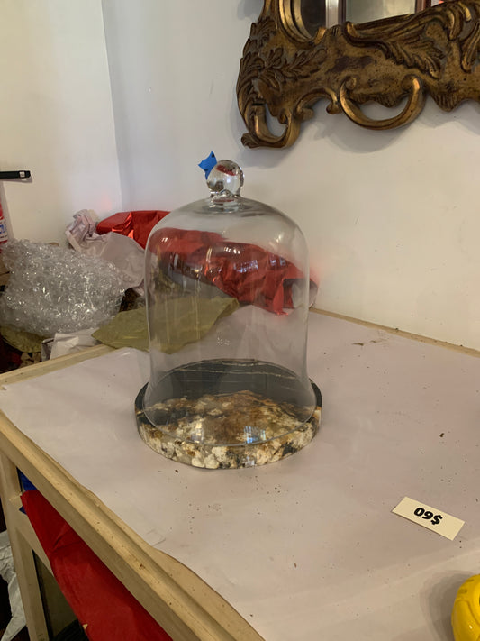 556. Large cloche w/marble